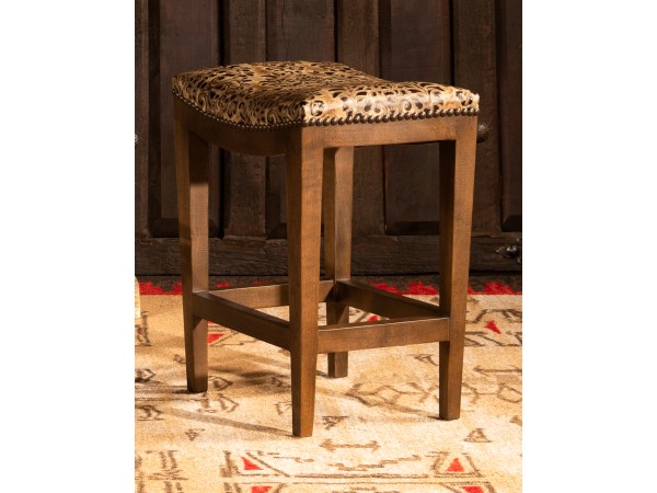 Verona Stone Saddle Stool  Western Leather Stools - Adobe Interiors