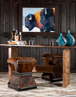 Winchester Cowhide Counter Stool counter stool in all over cowhide