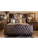 Massoud Tufted Leather Western Bed