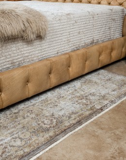 Brentwood Palomino Tufted Leather Bed