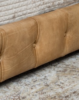 Brentwood Palomino Tufted Leather Bed