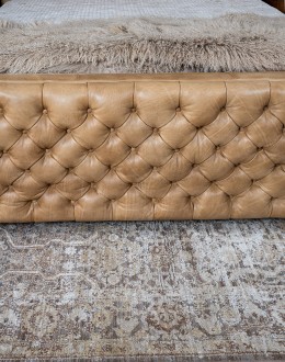 Brentwood Palomino Tufted Leather Bed