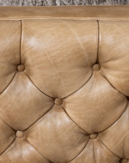 Brentwood Palomino Tufted Leather Bed