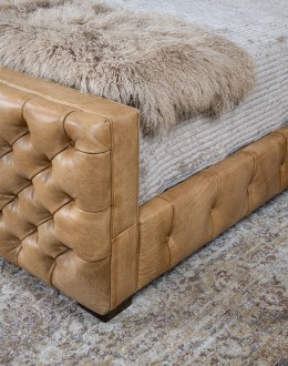 Brentwood Palomino Tufted Leather Bed