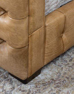 Brentwood Palomino Tufted Leather Bed