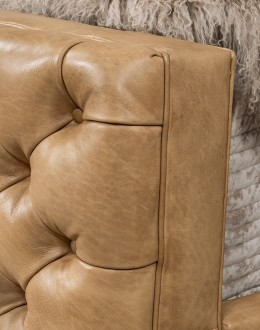 Brentwood Palomino Tufted Leather Bed