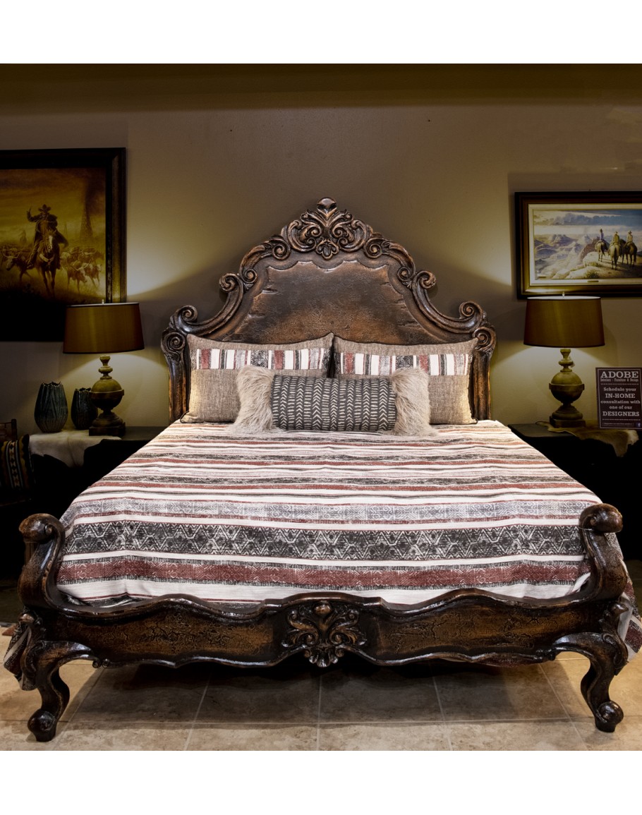 Marqueza Bed Carved Spanish Style Bed