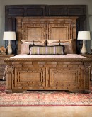 hand carved wooden king bed
