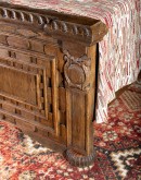 hand carved wooden king bed