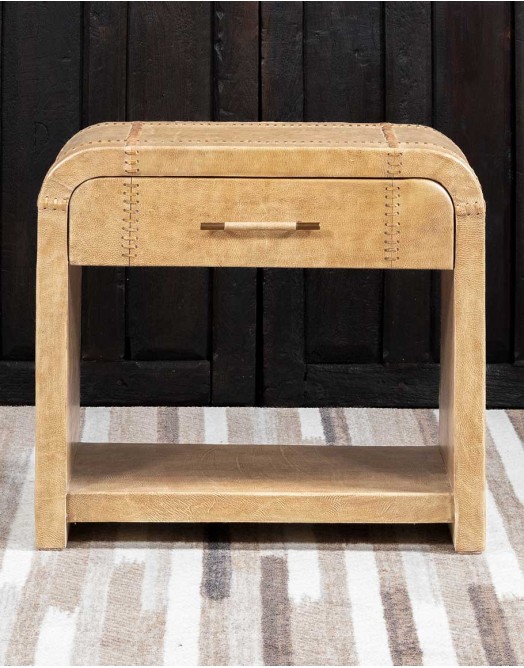 Sonora Sand Leather Nightstand