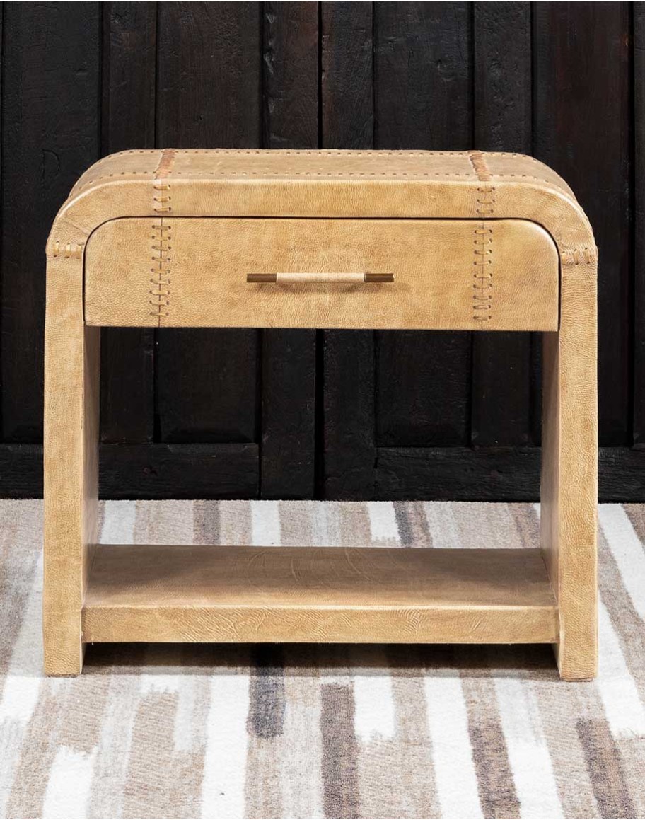 Sonora Sand Leather Nightstand