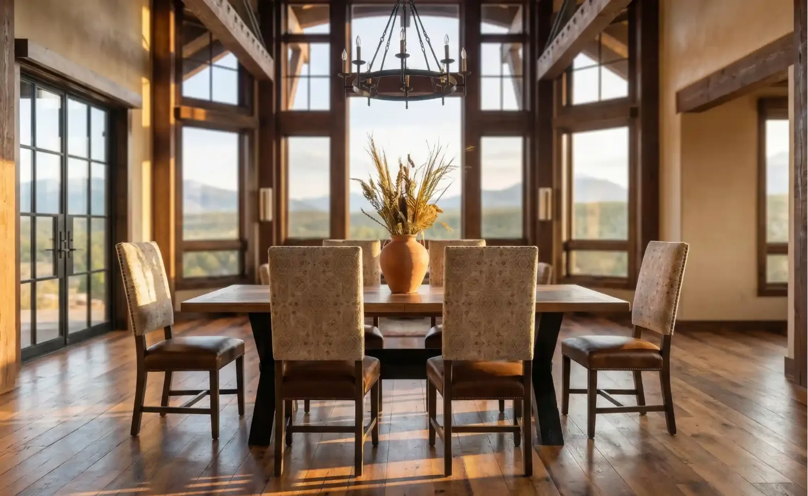 How to Blend Leather, Wood, and Iron in Western Dining Spaces