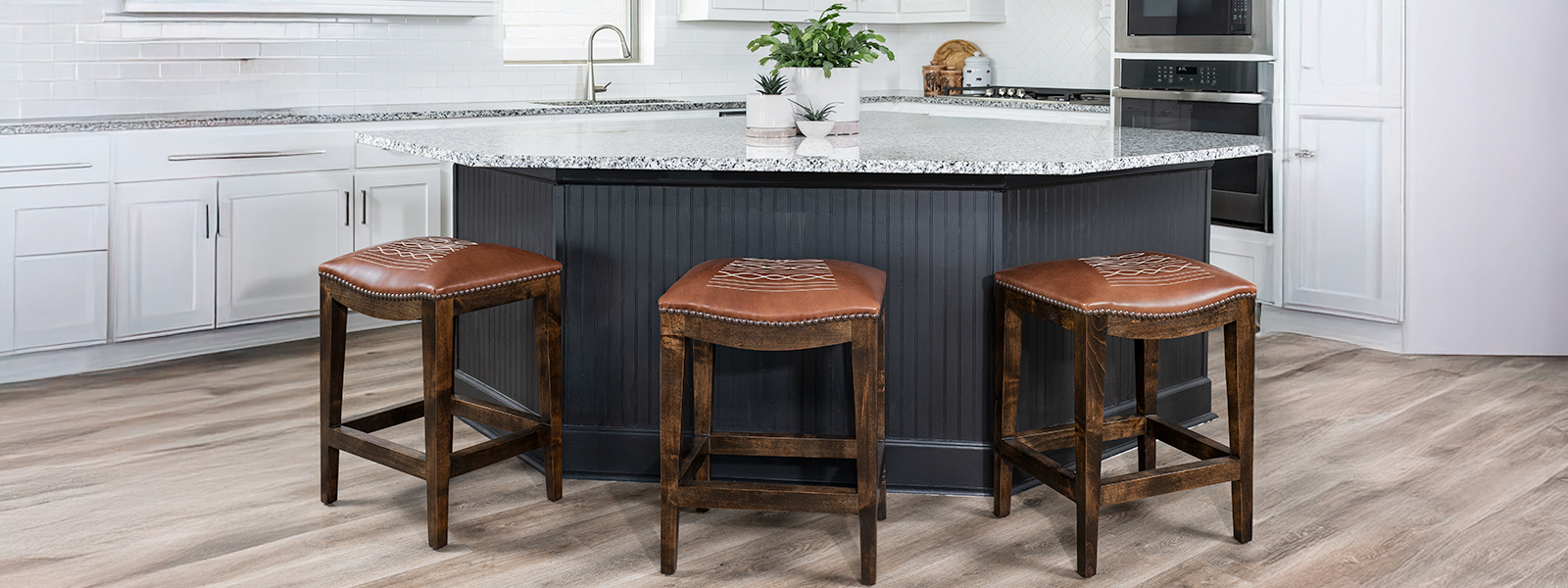 Western Style Leather Stools