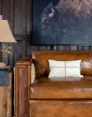 Blanco Cowhide Stitched Lumbar Pillow