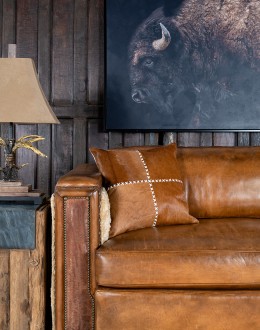 Jersey Cowhide Stitched Pillow