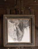 Custom Black and White Horse Framed Print