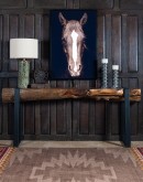 Vertical Brown Horse Frame Art featuring a highly detailed image of a Paint Horse against a stark black background, beautifully framed in a matte black frame.