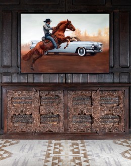 Chasing Broncos Framed Print