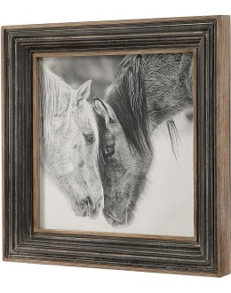 Custom Black and White Horse Framed Print