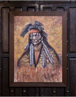Geronimo with Crow Framed Print