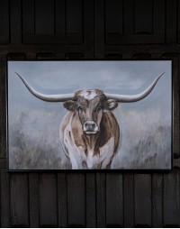 Horns Up Western Framed Artwork