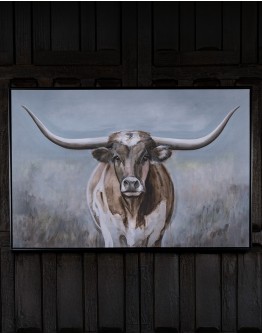 Horns Up Western Framed Artwork