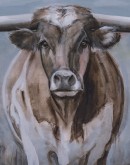 Horns Up Western Framed Artwork