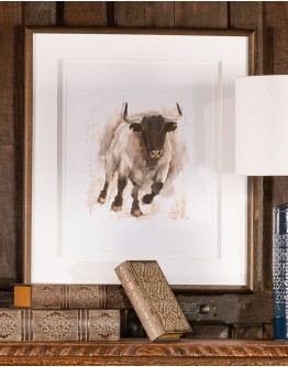 Rustic Bull Framed Print