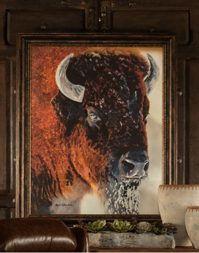 painting of a bison