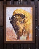 framed painting of american buffalo,western paintings