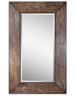 Langford Mirror distressed wood framed floor mirror