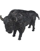 small metal buffalo sculpture