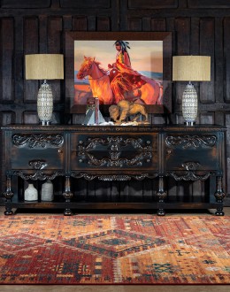 unique hand carved wood buffet