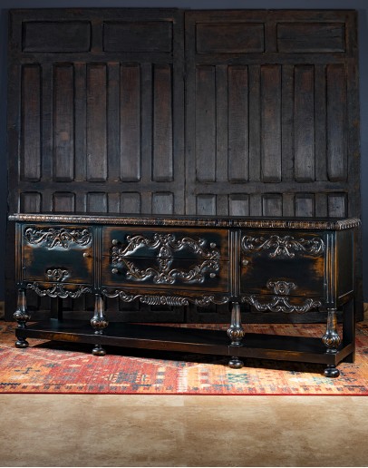 D'Amore Carved Buffet unique hand carved wood buffet