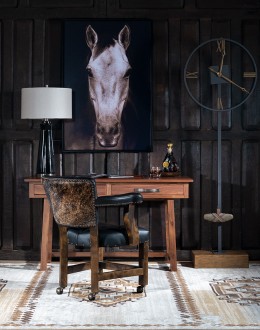 Black Stone Caster Chair