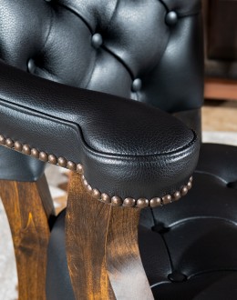 Black Stone Caster Chair