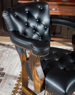 Black Stone Caster Chair