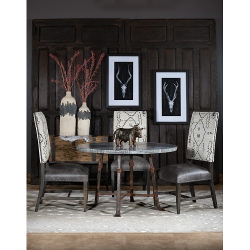 Carlsbad Dining Chair, Modern Rustic - Leather Fabric Mix