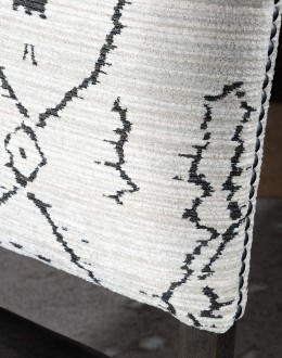 modern rustic style dining chair with fabric and leather seat cushion