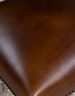 Chandler Dining Chair modern rustic style dining chair with fabric and leather seat cushion