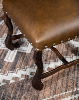 Cordova Dining Chair southwestern style dining chair with fabric and leather seat cushion