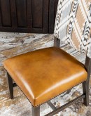 southwestern fabric dining chair with leather seat cushion