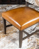 southwestern fabric dining chair with leather seat cushion