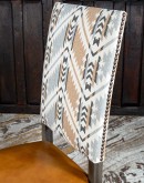 southwestern fabric dining chair with leather seat cushion