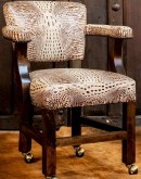 game chair with embossed white croc leather