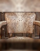 game chair with embossed white croc leather