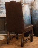 fine dining chair with a white embossed croc pattern leather