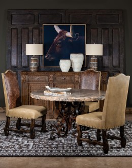high quality leather dining chair for ranch home