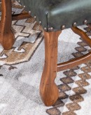 modern rustic style dining chair with all over saddle tan croc leather