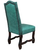 turquoise leather dining chair